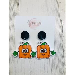 Spookley the Square pumpkin storybook Teacher Earrings NEW